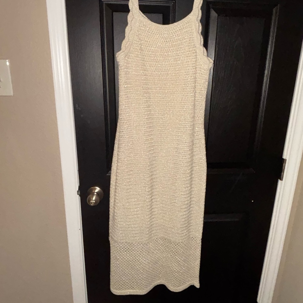 Elegant Coastal Cream Knit Dress